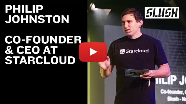 Philip Johnston speaking at Slush 2025